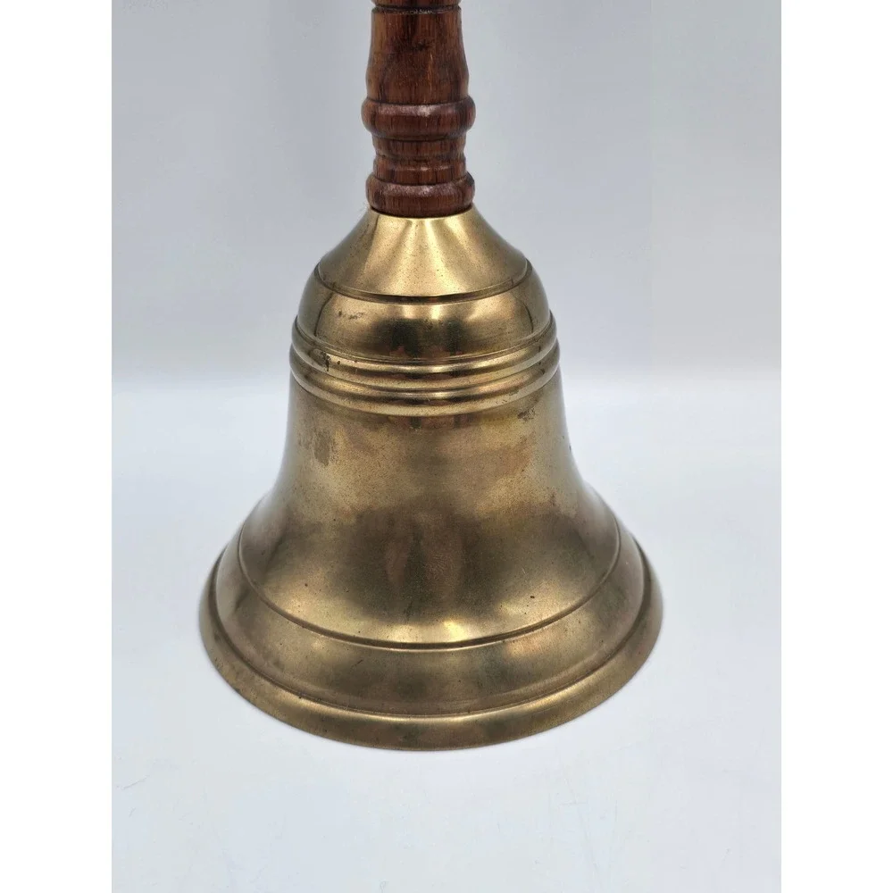Captains Bell Nautical Unisex OS Gold Good Vintage Brass‎ Wood Handle